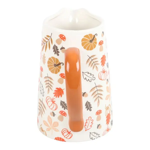 17cm Autumn Leaves and Pumpkins Ceramic Flower Jug 2