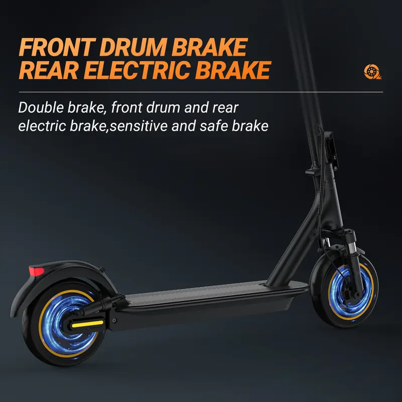 AOVOPRO Esmax High-Speed Electric Scooter - 42V 14.5Ah Lithium, 10" Air Tyres, 500W Motor, Aluminum Alloy, Dual Brake System, LED, App Control, 35-45KM Range, 25km/h Max Speed, Portable & Foldable, Black/White EScooter 4