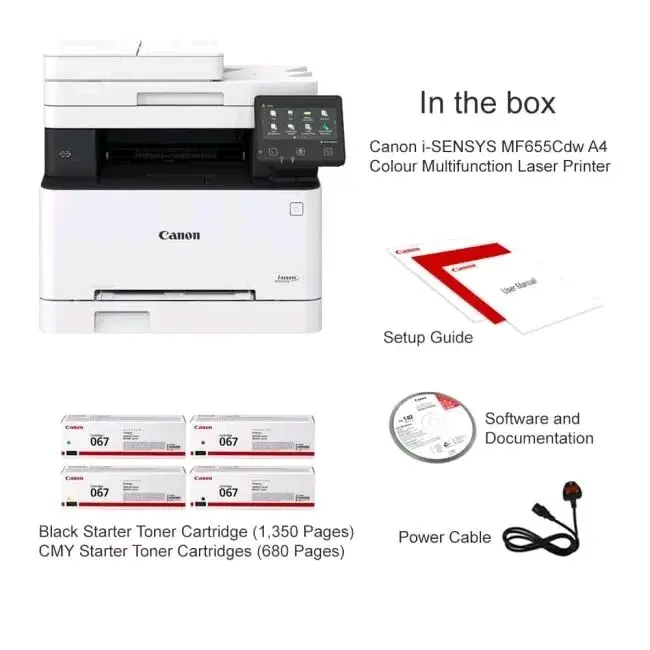 Canon i-Sensys MF655CDW A4 Colour Laser Multifunction Laser Printer with wifi 1