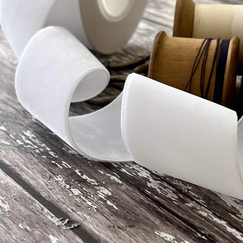 White Velvet Ribbon - 3 Meter Roll 5