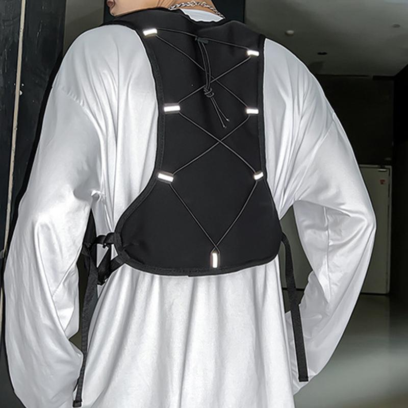 Cycling Running Vest Bag Reflective Hydration Vest Storage Bag Lightweight Backpack - Black 2