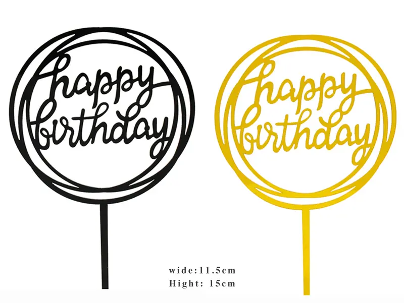 Birthday Cake Decorations, Multiple Circles Happy Birthday Letter Cake Topper 3