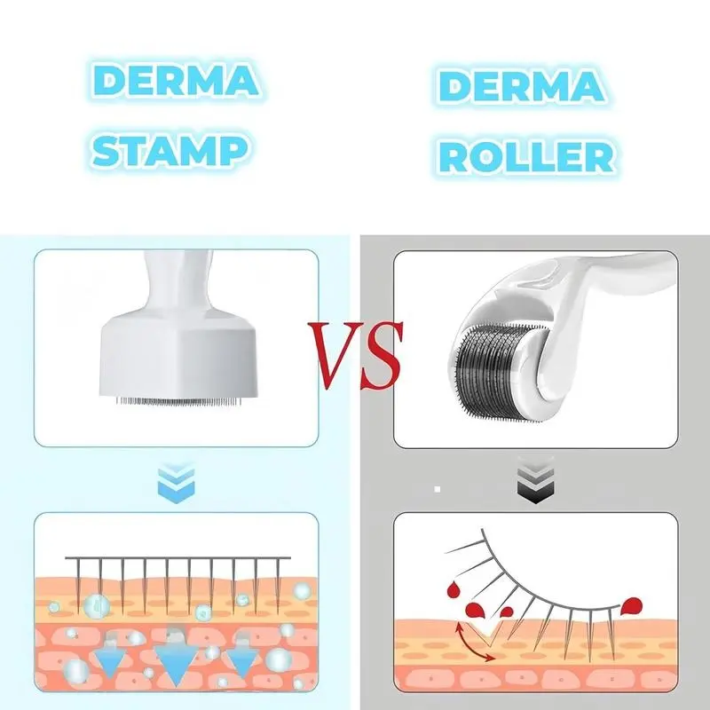 Portable Lightweight Comfort Facial Skincare Derma Roller, Summer Exfoliating Manual Skin Care Tool, Beauty Tiny Plastic Stick Stamp, Adjustable 140 Pins Titanium Stamp, Korean Skincare, Stocking Fillers Gift, Christmas Gift, Christmas Eve Box Fillers 3