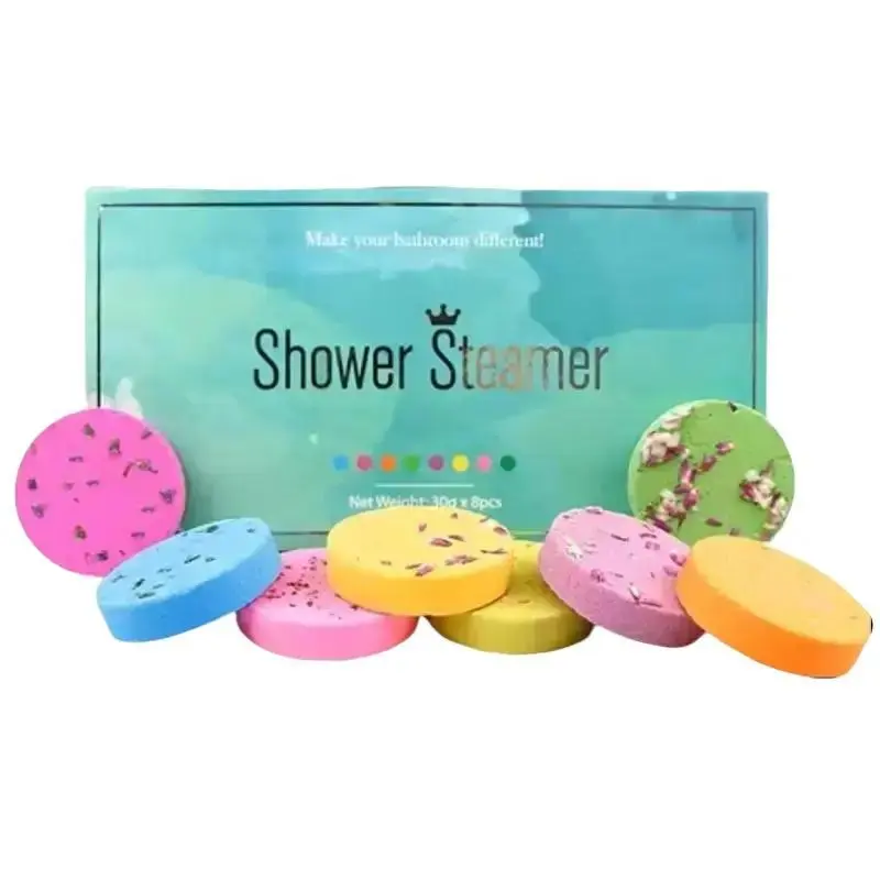 Luxury Shower Steamers - 8 Pack Aromatherapy Gift Set, Home Spa Therapy with Lavender, Lemongrass, Eucalyptus, Mint, Ocean Breeze, Roses, Vanilla, Citrus fragrances, Accessory for your Home Spa Scent Body Care Body Wash Soap Daily Comfort Scented