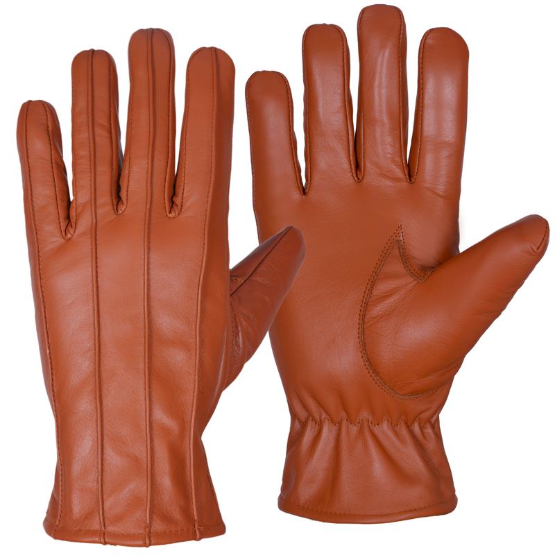 Mens Leather Gloves soft feel fully lined fleece winter warm outdoor walking new 3