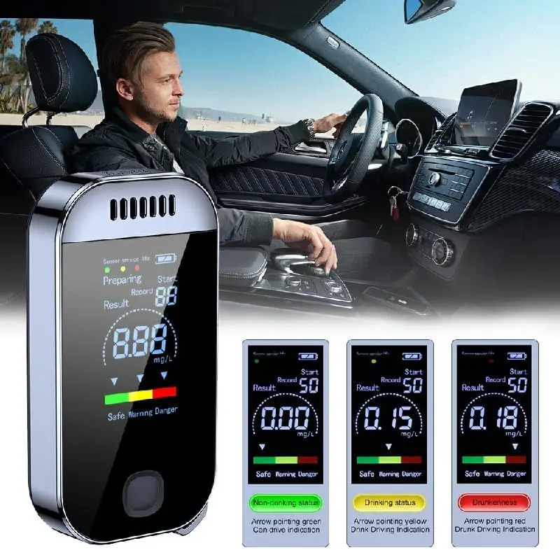 Professional High Accuracy Alcohol Tester Breathalyzer Self Analyzer LCD Digital Display Portable Sensitive Detector for Driver