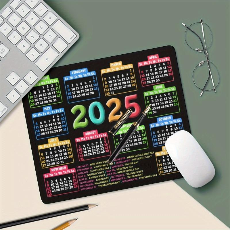 2025 Calendar Gaming Mouse Pad - Non-Slip Rubber Base, Rectangular Desk Mat for Men, Women & Girls, Office & Laptop Compatible, 9.5x7.9 inches 8
