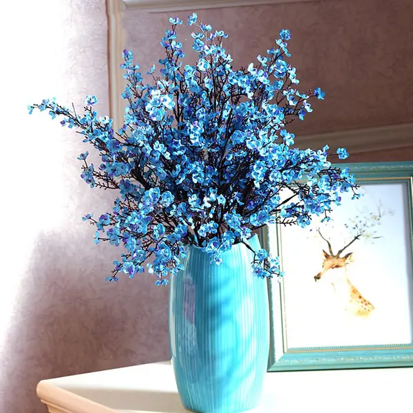 pink cherry blossom plastic branch artificial silk flowers sakura for wedding home store decoration white fake flowers DIY dec 3