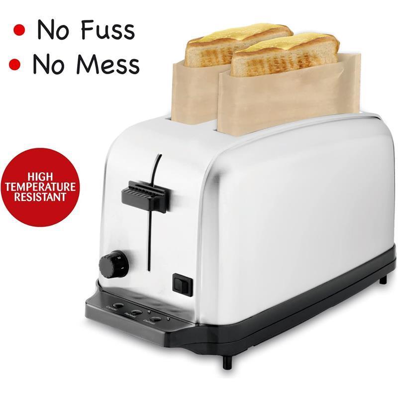 SAP010-24 Re-Useable Toaster Bag, Plastic, Silver (Pack of 2) - Kitchen Accessories - Containers Bakeware Utensils Handy Reusable 1