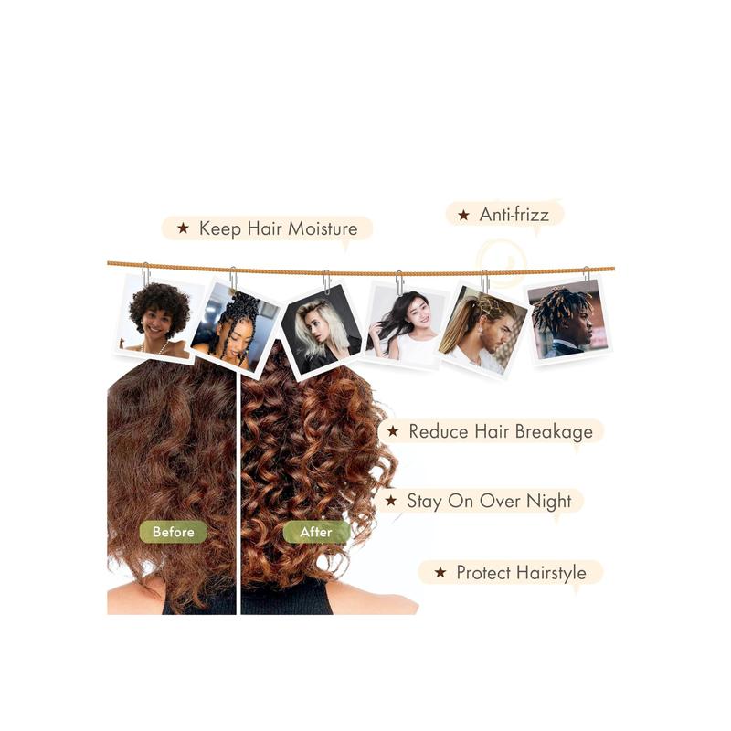 Sleeping Silk Head Cover with Tie Band Hair Wrap Silk Sleep Cap for Curly Long Braid Tresse Haircare 3