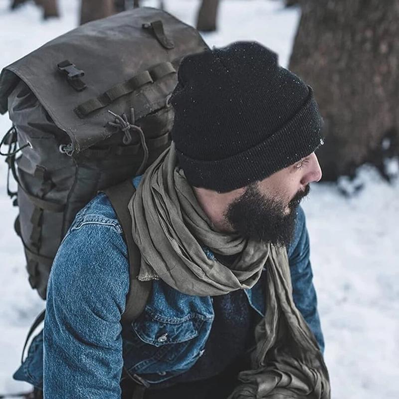 Riding Hat Knit Cuffed Beanie for Men Women Winter Warm Knitted Beanie Hats for Skiing Outdoor Camping Traveling Cycling Cap 3