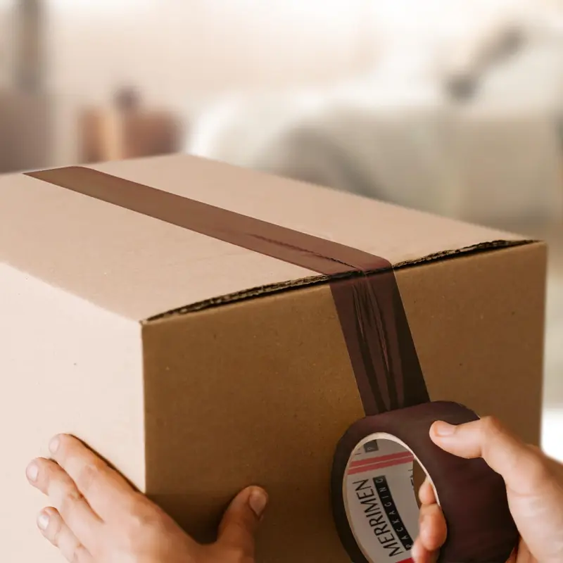 Merrimen Strong Heavy Duty Roll Pack Brown Packaging Tape, Secure Sticky Sealing Tape for Parcel Boxes, Moving Boxes, Large Postal Bags for Long Term Storage, (48MM x 66M) (3 rolls, Brown) 5