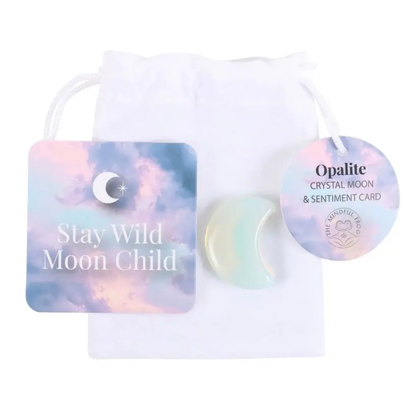 STAY WILD OPALITE CRYSTAL MOON IN A BAG