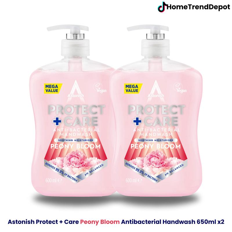 Astonish Protect Plus Care Antibacterial Handwash Peony Bloom Removes Bacteria Balanced pH for Skin Health Gentle on Hands Fragrance Vegan Comfort Raspberry Ripple Scent 5
