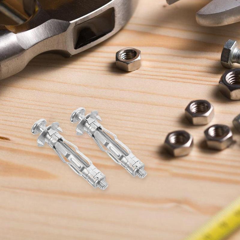 30Pcs Hollow Wall Anchors Expansion Nut Jack Fixing Nuts Steel Jack Nuts for Hollow Anchors Tool with Screw Screws Fixing 4