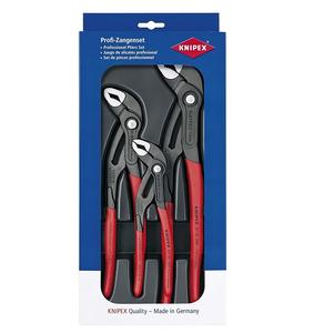 Knipex 00 20 09 V02 Cobra 3 Piece Waterpump Pliers Grips Wrench Set, 180mm 250mm 300mm