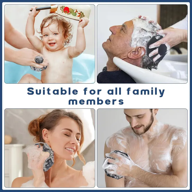 Soft Silicone Body Scrubber with Hook, Handheld Shower Bath Brush for Body [Gently Exfoliate & Massage], Cleaning Skin Brush for Adults & Babies, Fits for All Skin Types [Sensitive Skin] Personal 3