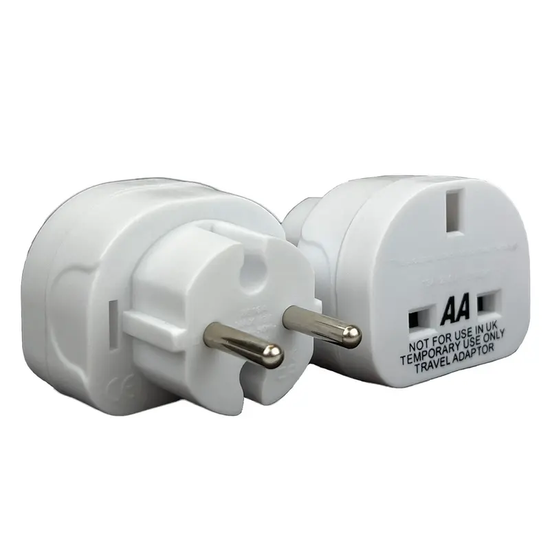AA Pack of 2 UK to European Euro Travel Adaptor Plug Adapter for Spain, France, Poland, Germany, Italy and Turkey 0