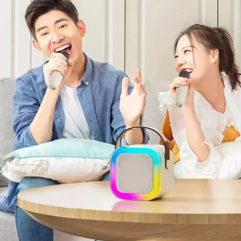 Mini Karaoke Machine Kids with 2 Microphone Portable Bluetooth Speaker with Led, Surprise Gift, Singer Gift Audio, Christmas Gift mini karaoke Rechargeable Cable portable  karaoke mini karaoke portable  wireless wireless  karaoke sound system sound  boks 2