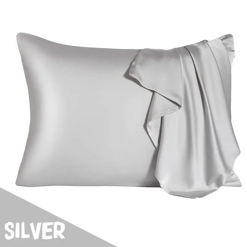 2 Pack Satin Silk Pillowcase For Hair & Skin Pillow Cases Cover Pair 1