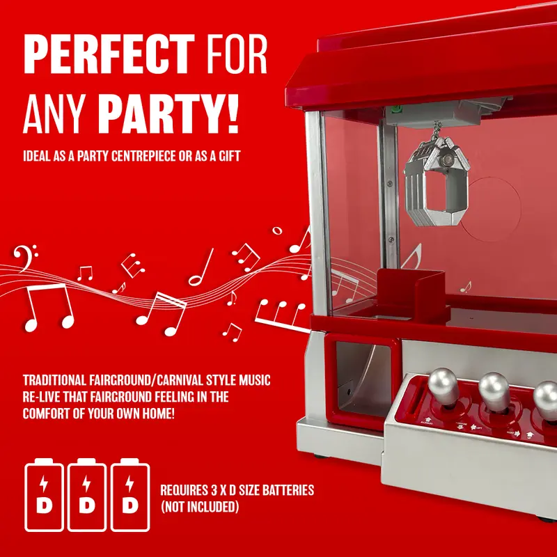 Candy Grabber Machine Toy - For Kids Parties, Retro Fun Arcade Claw Crane Game Dispenser Grab Gadget Prize | For Treats, Chocolate, Sweets, Small Toys | 24 Coins, Novelty Gift For Xmas Party Gift Set Educational Boys Girls Musical Games 4