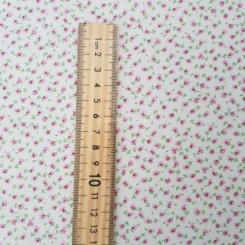 Tiny Ditsy Floral Rose & Hubble Cotton Poplin Dress Fabric 1