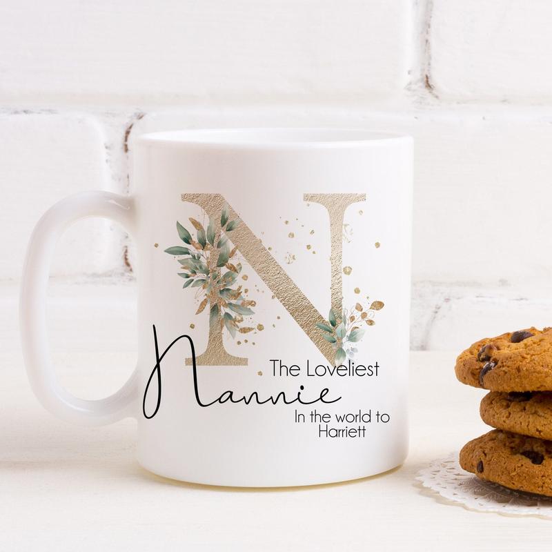 Personalised Ceramic Mug & Coaster - Gift For Grandma - Nannie Mug - Loveliest Nanny Drinkware Glossy 2