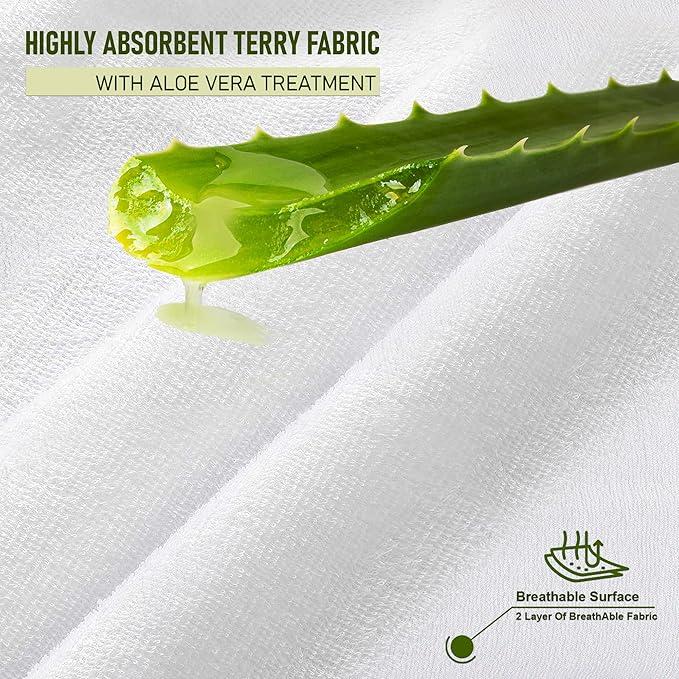 100% Waterproof Mattress Protector | Soft Terry Towel Cotton Mattress Cover | Anti Allergy, Noiseless, Super Absorbent and Breathable | Extra Deep 40 cm Fitted Style Skirt | Machine Washable Mattress Cover all Sizes | 6