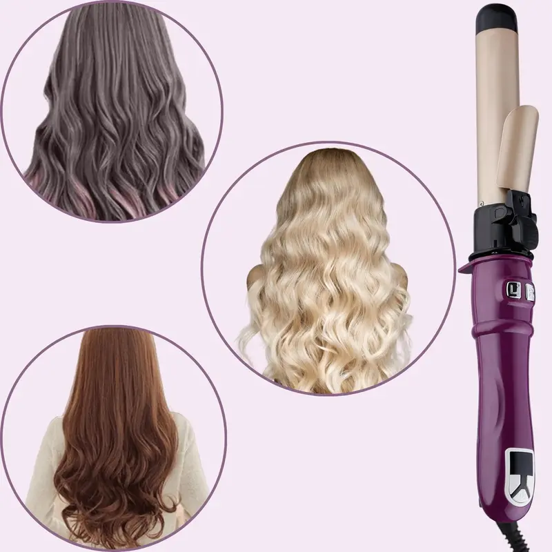 [48H Delivery] Automatic Rotating Hair Curler -28mm Curling Tongs -360° Rotating Curling Iron & Hair Curling Wand -Intelligent Reheat 100-220°C - Automatic Hair Curlers for Lasting Curls & Beach Waver -Comfort Spiral styling iron - Automatic Curling Iron 7