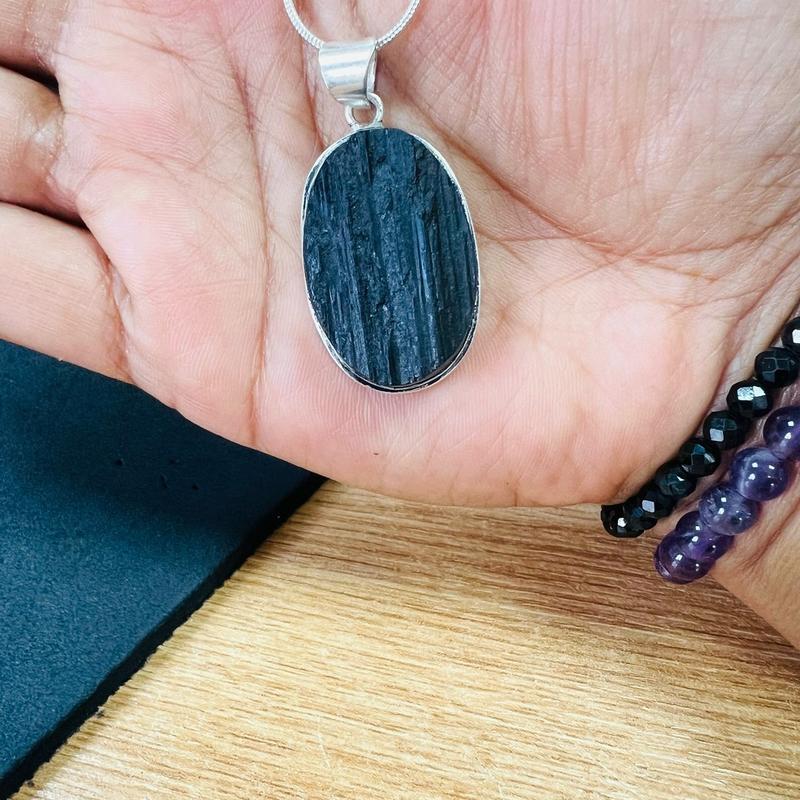 Raw black tourmaline necklace ,raw crystal healing Jewellery, Gift for Him, Gift For Men, Gift For Her 4
