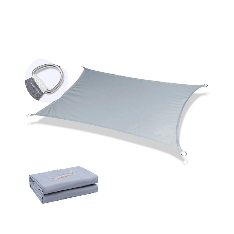 400D Rectangle Outdoor Shade Sail Patio Suncreen Awning Garden Sun Canopy 98% UV Block Grey - 3x2m 3