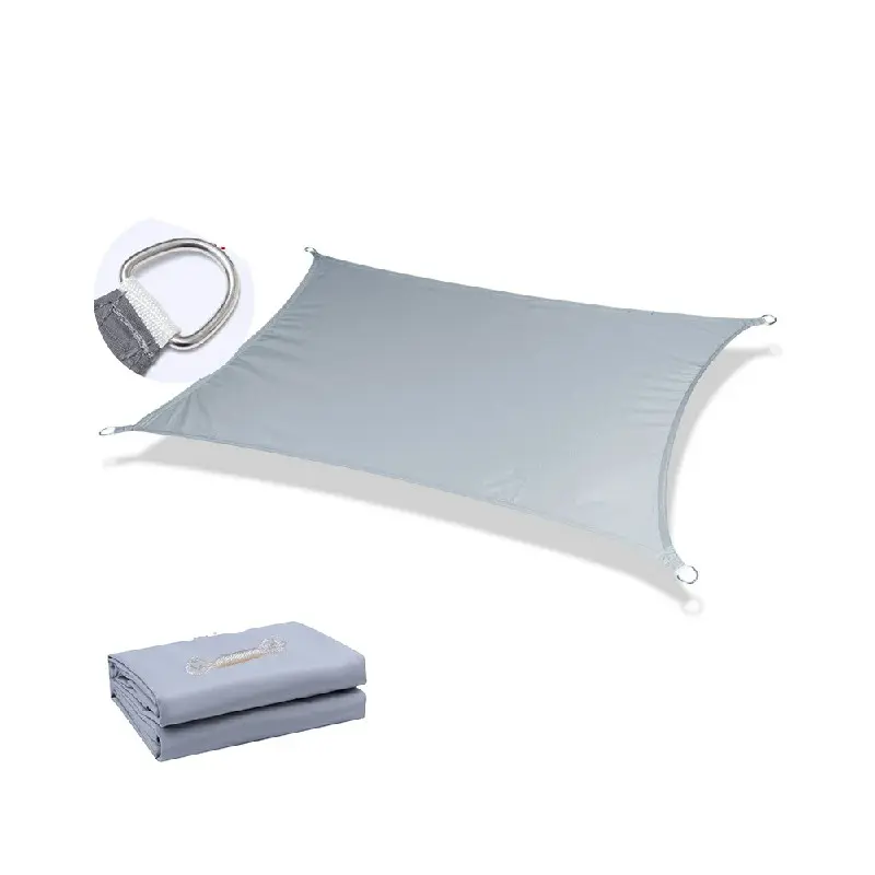 400D Rectangle Outdoor Shade Sail Patio Suncreen Awning Garden Sun Canopy 98% UV Block Grey - 3x2m 3