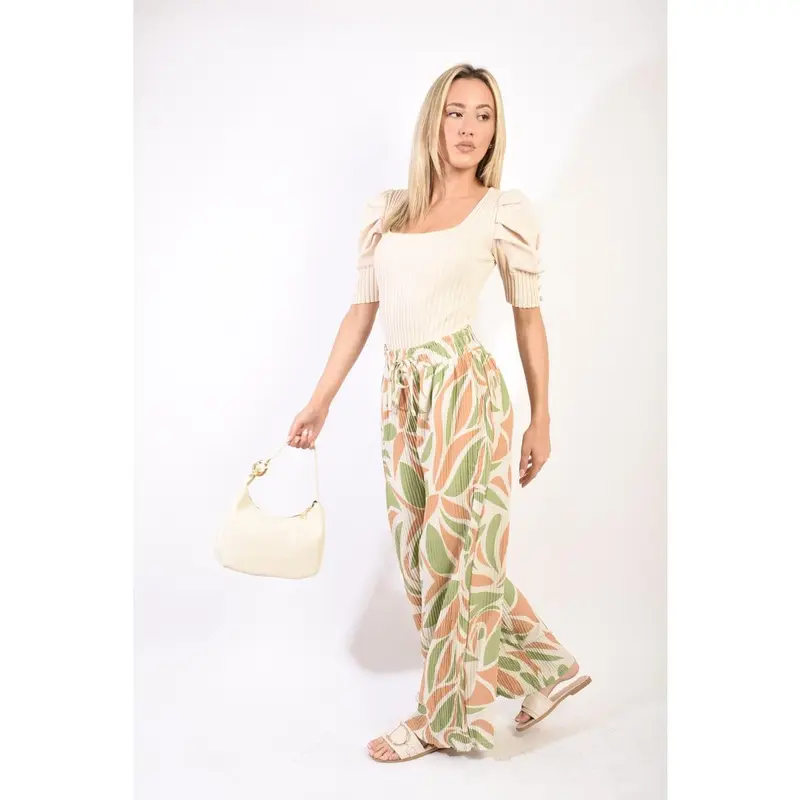 Abstract Pattern Wide Leg Trousers 6