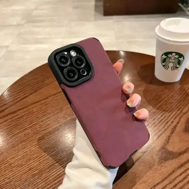 Premium Suede Leather Phone Case for Apple iPhone 16 15 14 13 12 11 - Slim and Stylish Protection - Cover, Accessories 5