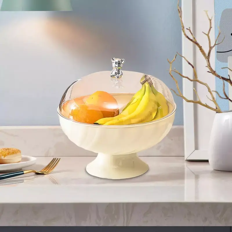 Swarve  Countertop Fruit Bowl with Lid Fruit Bowl Basket for Fruit Vegetable Storage 6
