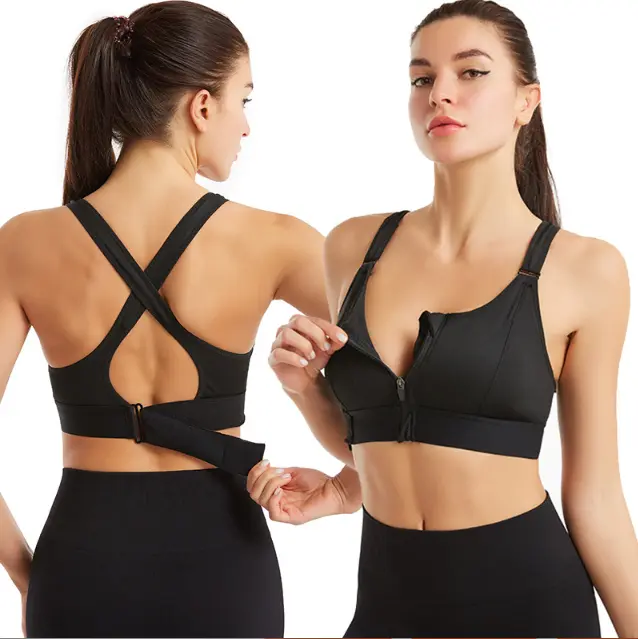 Womens Zip-Front High Support Sports Bra Front Zip Active Sports Bra – Maximum Comfort Easy Zip Front Sports BraFront Zipper Sports Bra for Intense Workouts Easy-On Zip Sports Bra – High Support