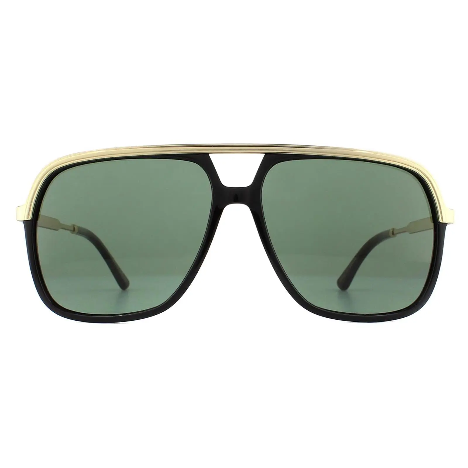 Gucci Sunglasses GG0200S 001 Black and Gold Green for Male - Mens Sunglasses - Menswear