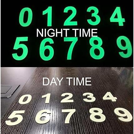 Door Numbers 3D Acrylic Luminous House Numbers Glow in the Dark Stick On Self Adhesive Home Signs Hotel Office Appartments Mailbox Outdoor 6cm 2