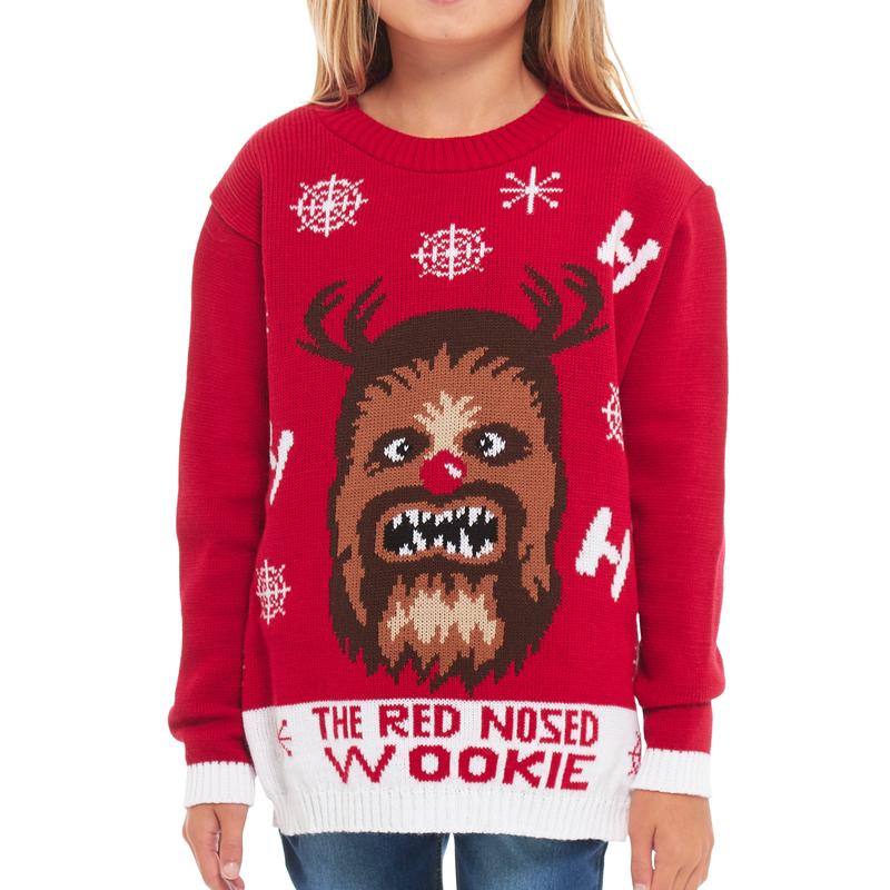 Kids Christmas Jumper | Festive Sci-Fi Red Furry Character Xmas Sweater | Knitted Holiday Sweater with Space Character Design | Cosy Winter Christmas Jumper | Perfect for Holiday Parties | Unisex Holiday Outfit | Christmas Gift Idea Size 2-3 to 13-14 1