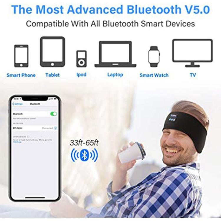 UK Wireless Bluetooth Headband Sleeping Eye Mask Headphones Headset Music Sports 3