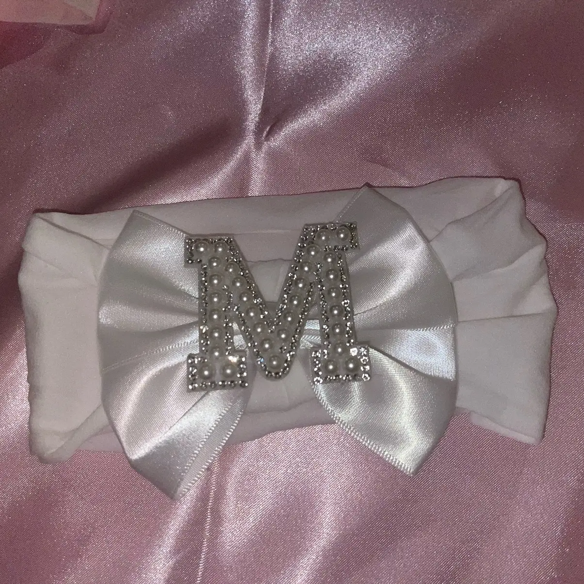 ALL COLOURS Handmade Personalised Initial Letter Baby Girl Bow Headband - Perfect Baby Shower Gift
