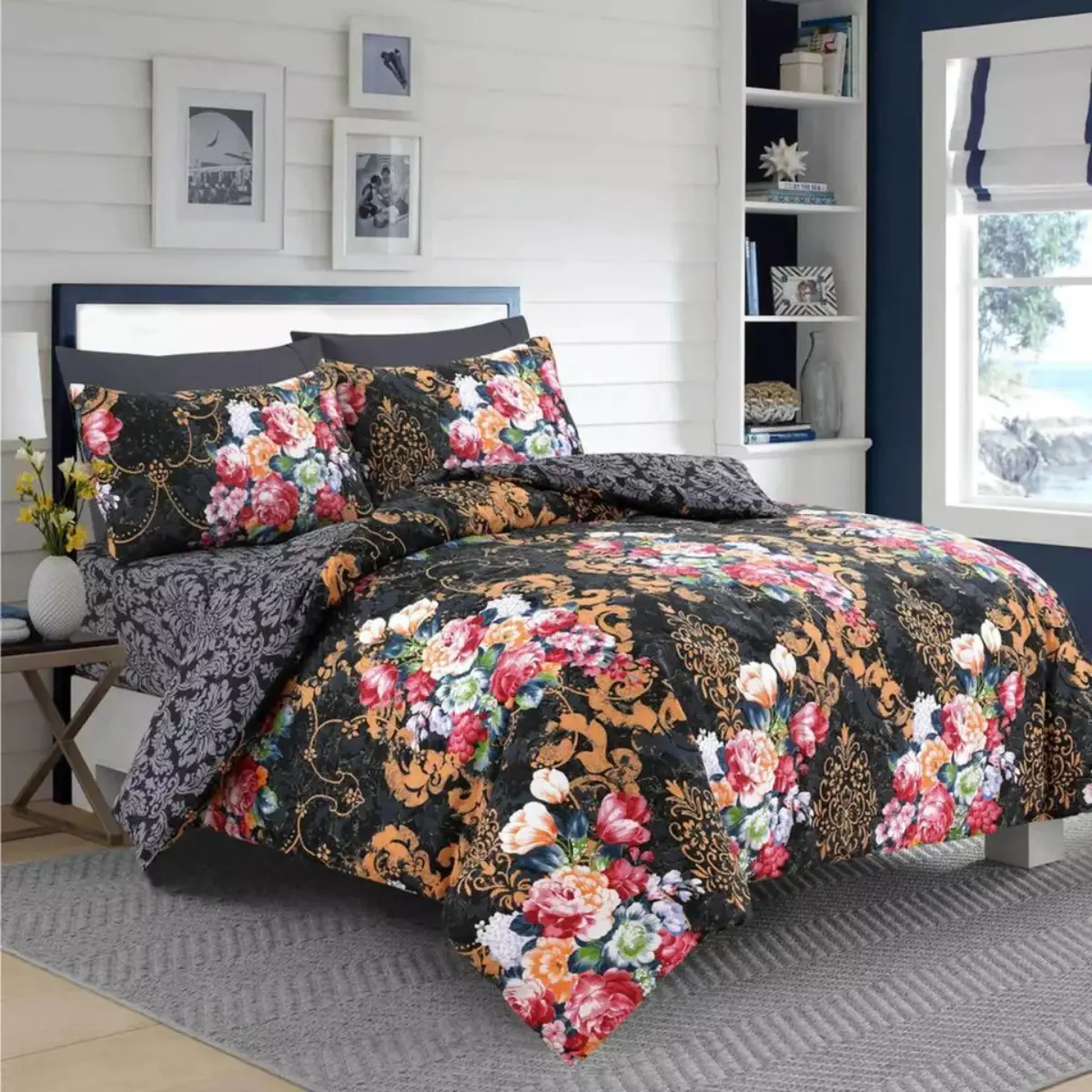 100% Rich Cotton Duvet Quilt Cover Bedding Set - Double King & Super King Size