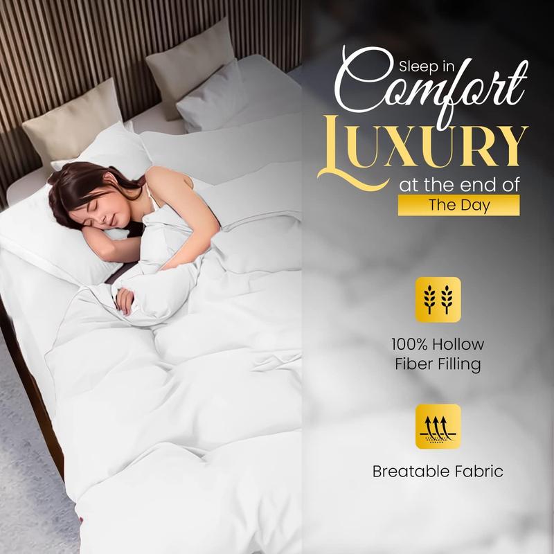 Luxury Ultra-Light Double Quilt | Anti-Allergy, All Tog, Classic Box Pattern | Hand Washable, Single Double King Super King Sizes 6