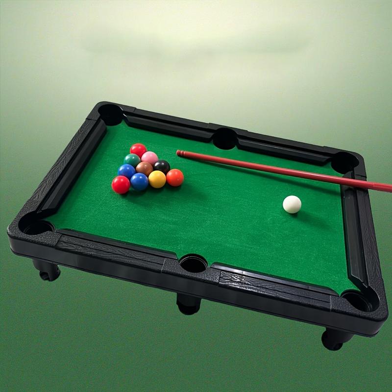Product Introduction of Mini Billiard Table for Youngsters - Green Plastic Indoor Pool & Snooker Set, Novelty Sports Toy for Boys 4