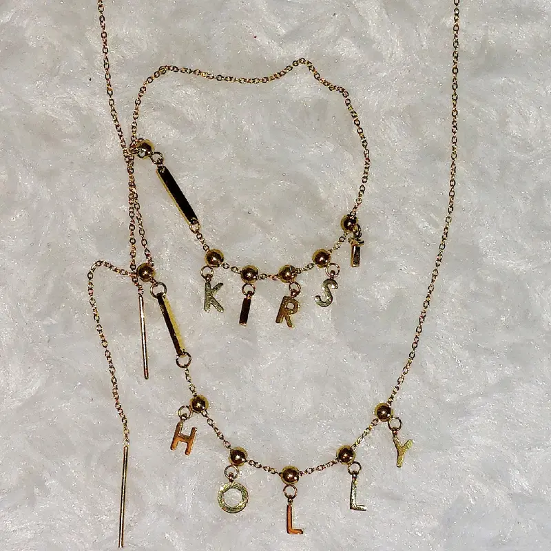 GJ *LETTERS ONLY* Personalised Necklace/Bracelet for Women 3