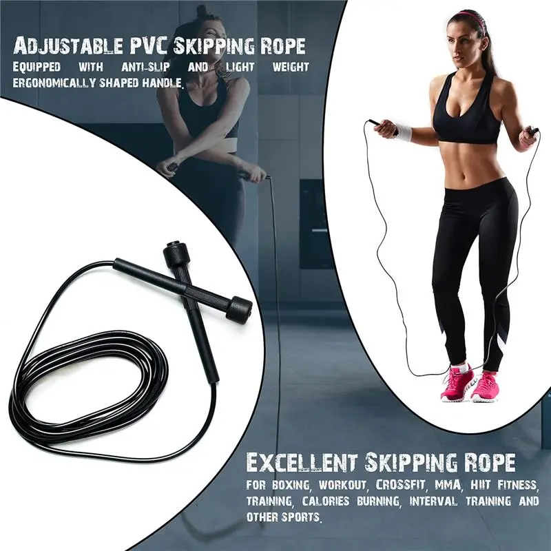 Adjustable Skipping Rope for Adults, Men, Women & Kids – Speed Rope for Fitness, Fat Burning, Boxing, Home Exercise with Non-Slip Handle 5