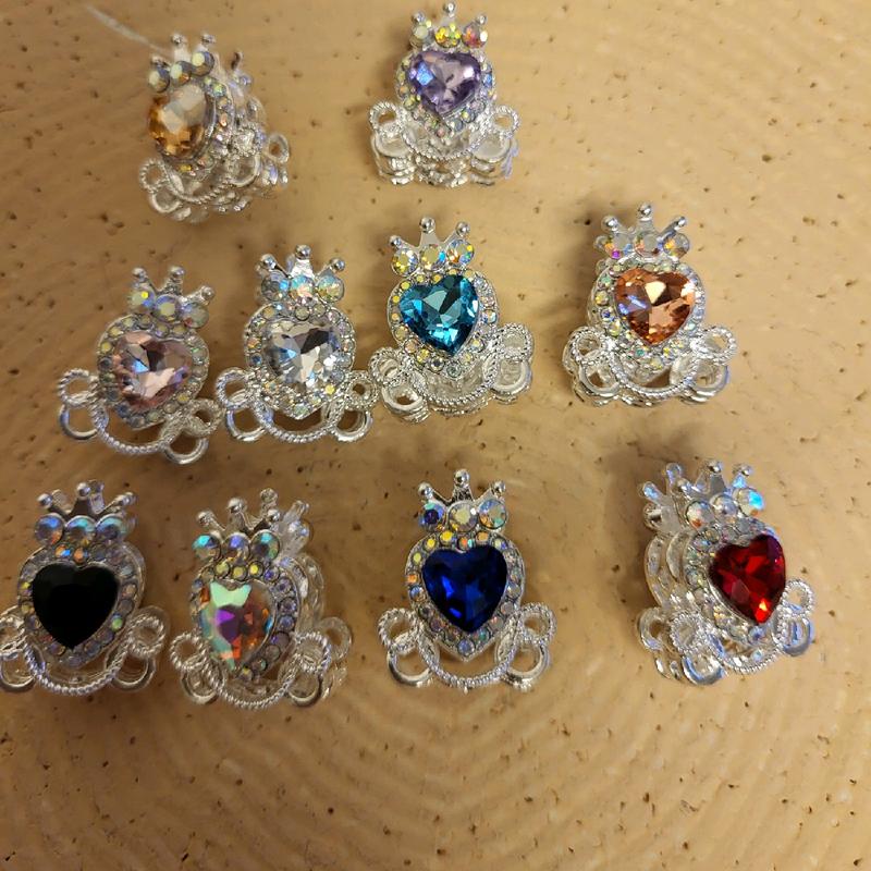 Silver and Gold Rhinestone Hearts Focal for Pens - 1 Piece 0