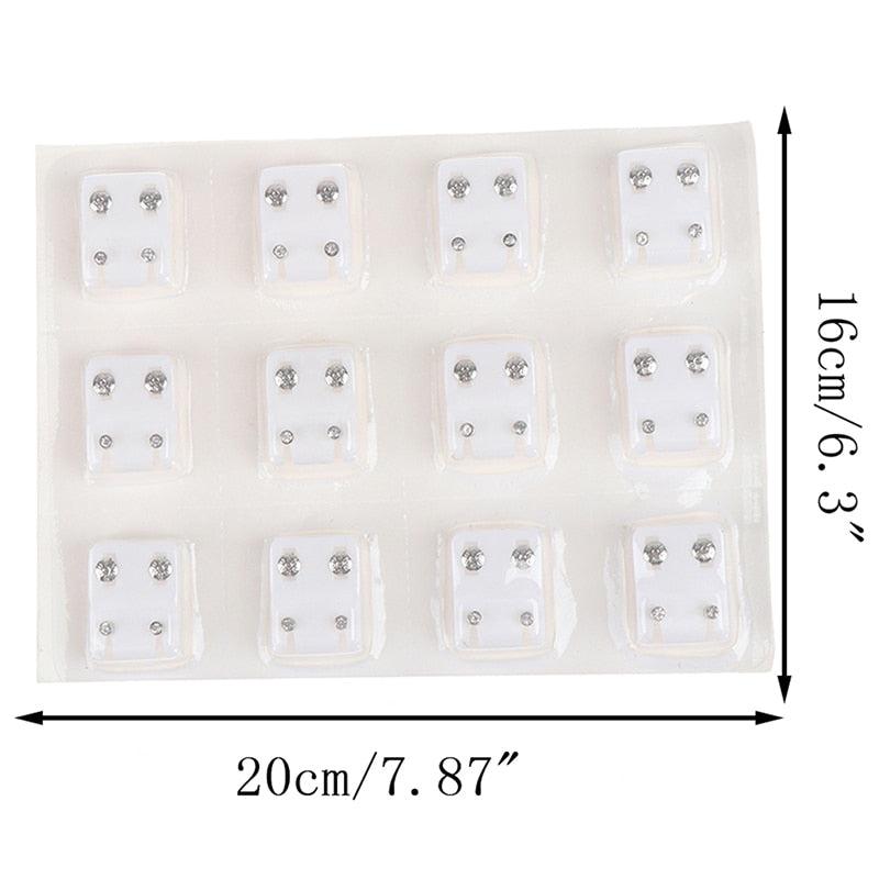 24pcs=12Pairs Surgical Steel Ear Studs Earrings Set Medical Earrings Piercing Tool Kits Women Jewelry Piercing Stud Earring 6