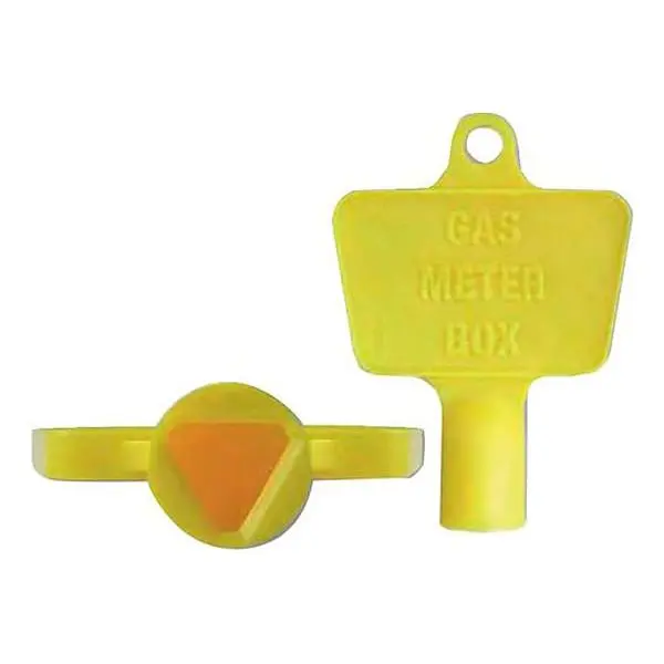 Yellow Plastic Gas Meter Box Key - Single Meter Key
