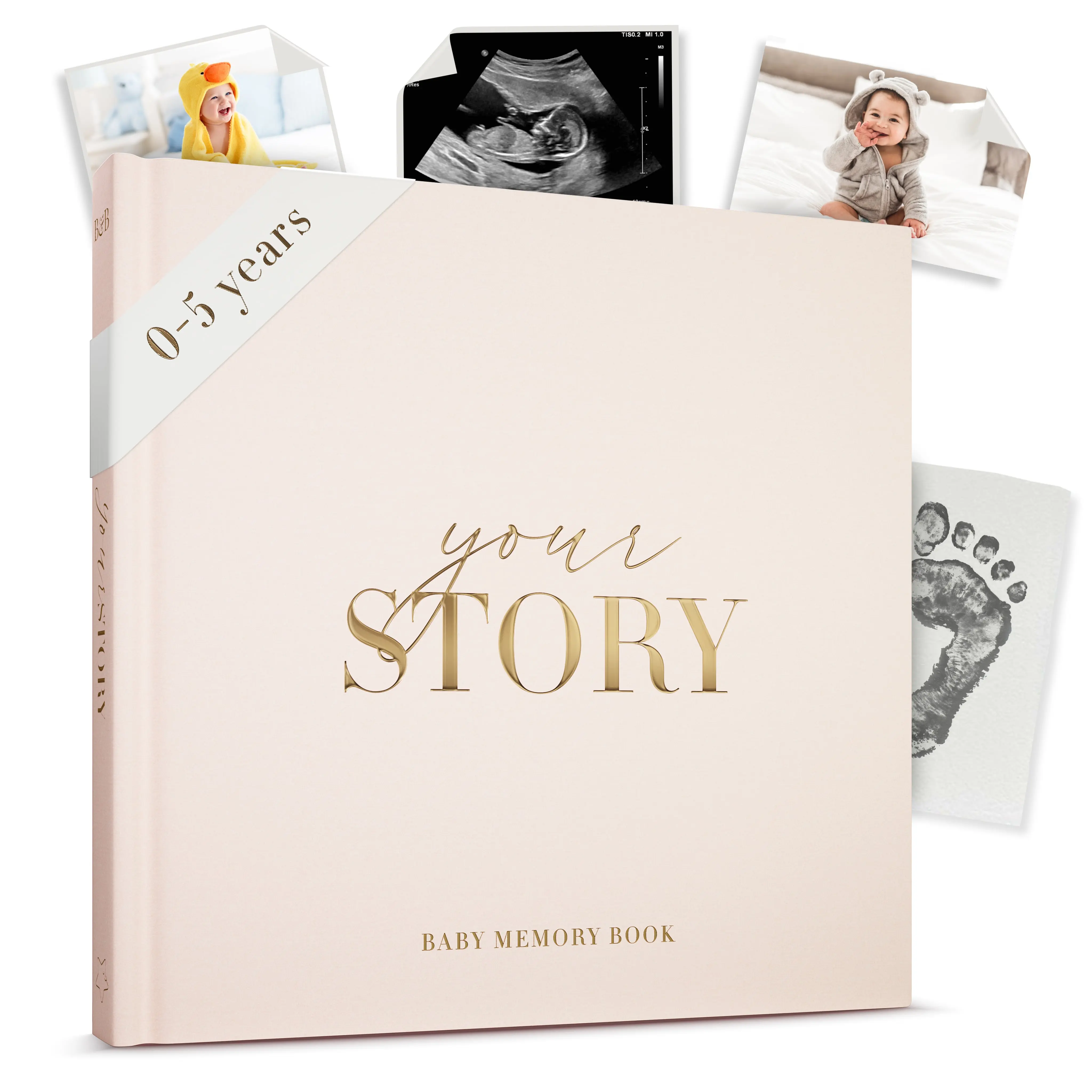 Baby Memory Book & Photo Album - 132pg Baby Book & Scrapbook for New Mums - For Baby Boys & Girls - Baby Shower Gift
